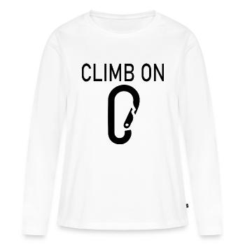 climbing - Frauen Premium Bio Langarmshirt - Weiß - Vorne - Julia (174cm)