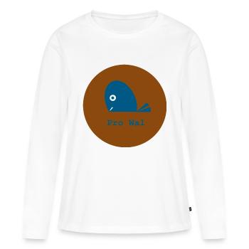 Pro Wal, Pro Meerestier, Pro Ozeanien - Frauen Premium Bio Langarmshirt - Weiß - Vorne - Julia (174cm)
