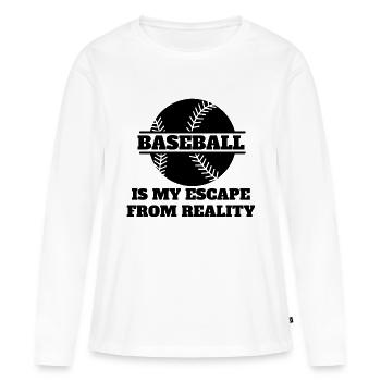 Jeu de baseball Cadeau de baseball Amateurs de baseball - T-shirt manches longues Premium bio Femme - blanc - Devant - Julia (174cm)