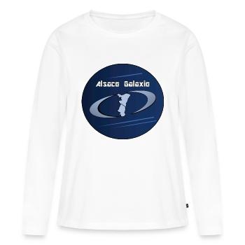 Alsace Galaxie - T-shirt manches longues Premium bio Femme - blanc - Devant - Julia (174cm)