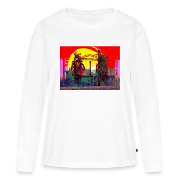 Patrimoine industriel de la Ruhr, aciéries - T-shirt manches longues Premium bio Femme - blanc - Devant - Julia (174cm)