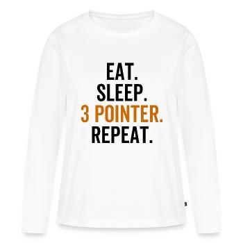 Manger dormir 3 Pointeur Répéter - T-shirt manches longues Premium bio Femme - blanc - Devant - Julia (174cm)