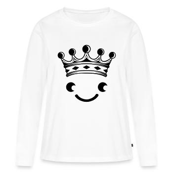 Visage de roi - T-shirt manches longues Premium bio Femme - blanc - Devant - Julia (174cm)