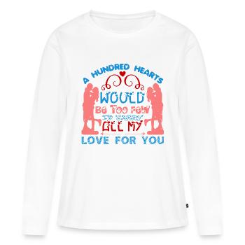 CENT CŒURS SERAIENT TROP FOUS POUR TOUT PORTER - T-shirt manches longues Premium bio Femme - blanc - Devant - Julia (174cm)