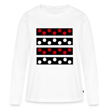 Polka Dots - Frauen Premium Bio Langarmshirt - Weiß - Vorne - Julia (174cm)