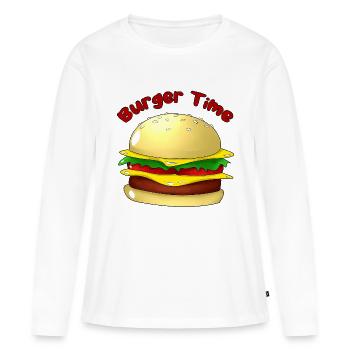 Burger Time - Women's Premium Organic Long Sleeve Shirt - white - Front - Julia (174cm)