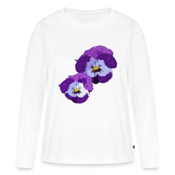 Pensées - T-shirt manches longues Premium bio Femme - blanc - Devant - Julia (174cm)