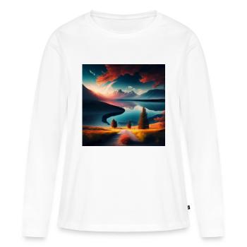 Paysage - T-shirt manches longues Premium bio Femme - blanc - Devant - Julia (174cm)