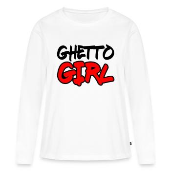 Ghetto Girl 2 - T-shirt manches longues Premium bio Femme - blanc - Devant - Julia (174cm)