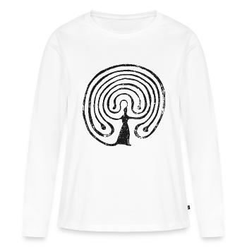 Labyrinthe - T-shirt manches longues Premium bio Femme - blanc - Devant - Julia (174cm)