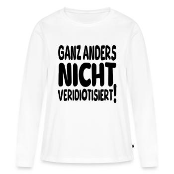 ganz anders nicht - Frauen Premium Bio Langarmshirt - Weiß - Vorne - Julia (174cm)