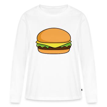 burger - T-shirt manches longues Premium bio Femme - blanc - Devant - Julia (174cm)