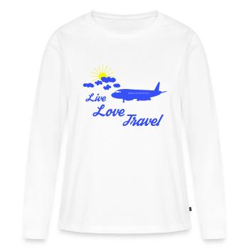 live love travel - Frauen Premium Bio Langarmshirt - Weiß - Vorne - Julia (174cm)