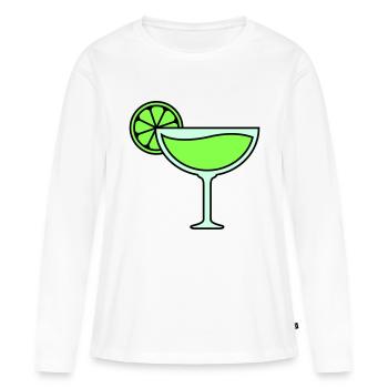 cocktail - T-shirt manches longues Premium bio Femme - blanc - Devant - Julia (174cm)