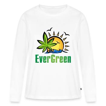 Marijuana toujours verte - T-shirt manches longues Premium bio Femme - blanc - Devant - Julia (174cm)