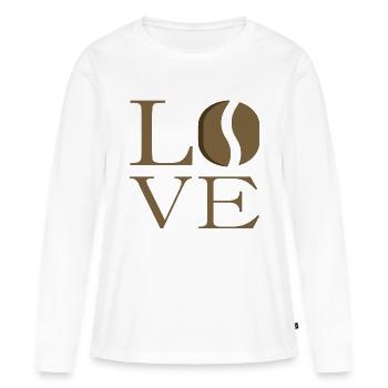 Coffee Love - Coffee Bean Love - T-shirt manches longues Premium bio Femme - blanc - Devant - Julia (174cm)