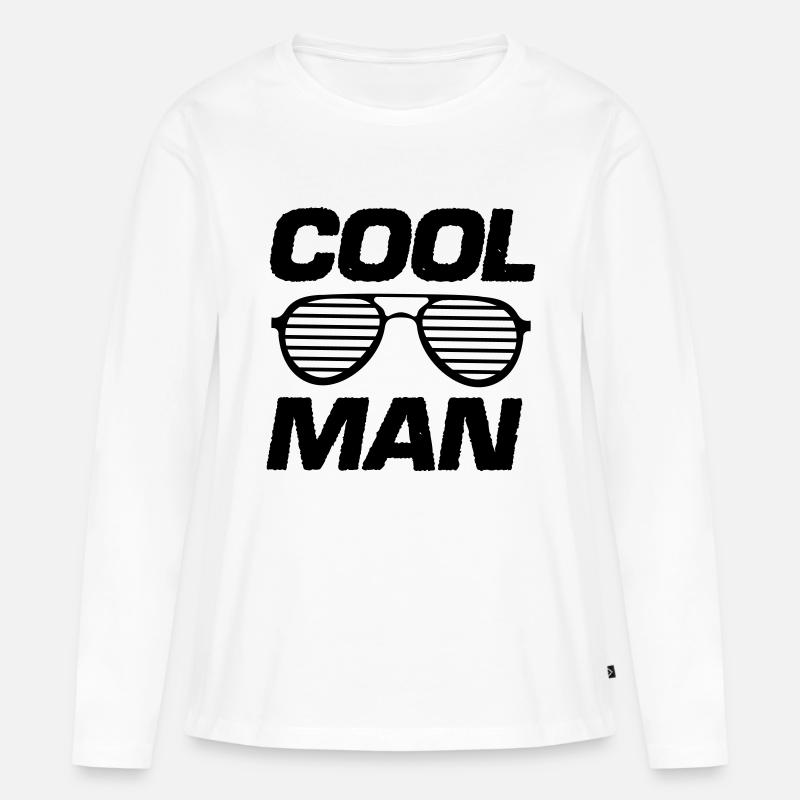 cool man - Frauen Premium Bio Langarmshirt - Weiß