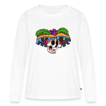 Crâne de Catrina - T-shirt manches longues Premium bio Femme - blanc - Devant - Julia (174cm)