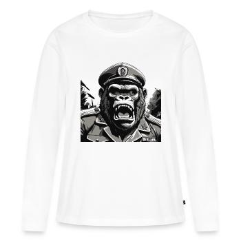 Général Gorille - T-shirt manches longues Premium bio Femme - blanc - Devant - Julia (174cm)