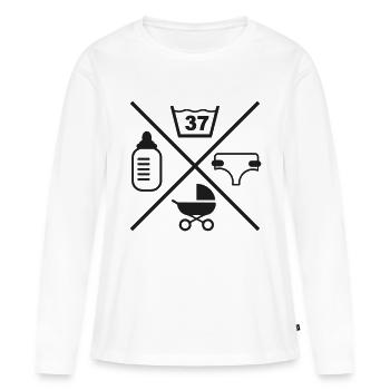 Bébé - T-shirt manches longues Premium bio Femme - blanc - Devant - Julia (174cm)