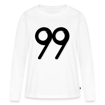 NOMBRE - T-shirt manches longues Premium bio Femme - blanc - Devant - Julia (174cm)
