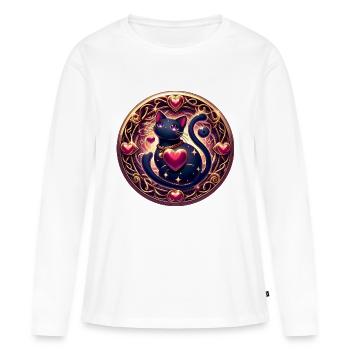 Cat Magic - Women's Premium Organic Long Sleeve Shirt - white - Front - Julia (174cm)