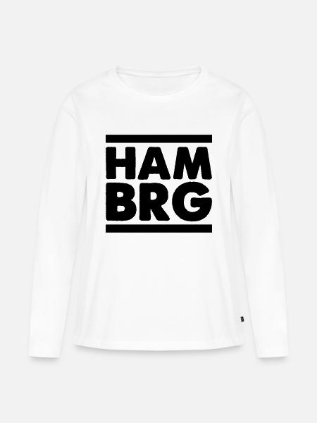 hamburg - Frauen Premium Bio Langarmshirt - Weiß