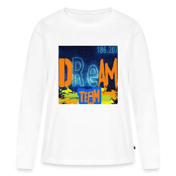 DREAM TEAM - T-shirt manches longues Premium bio Femme - blanc - Devant - Julia (174cm)
