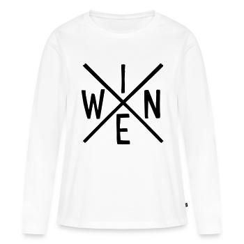 Wein - Frauen Premium Bio Langarmshirt - Weiß - Vorne - Julia (174cm)