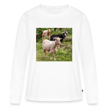 Chèvre de montagne dans le parc national Parc de l’île de Kos - T-shirt manches longues Premium bio Femme - blanc - Devant - Julia (174cm)