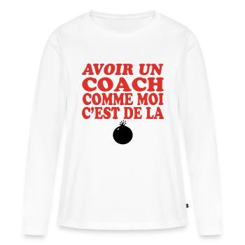 BOMBSHELL COACH - Women's Premium Organic Long Sleeve Shirt - white - Front - Julia (174cm)