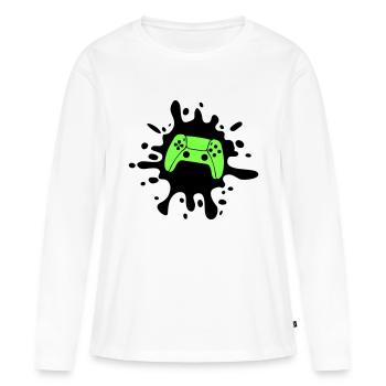 Gamer Gamepad Blobs - Women's Premium Organic Long Sleeve Shirt - white - Front - Julia (174cm)