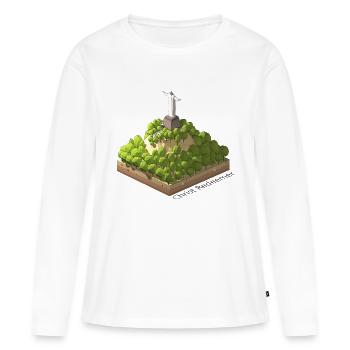 Geometric low poly Christ the Redeemer - Women's Premium Organic Long Sleeve Shirt - white - Front - Julia (174cm)