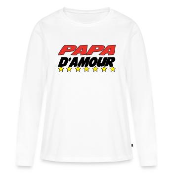 LIEBE PAPA - Frauen Premium Bio Langarmshirt - Weiß - Vorne - Julia (174cm)