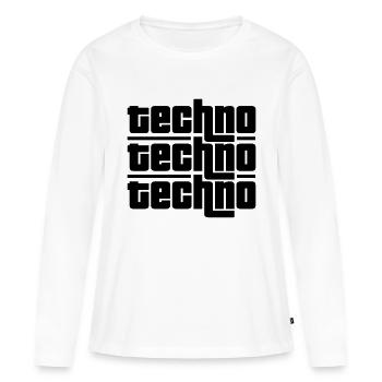 Techno Techno Techno - T-shirt manches longues Premium bio Femme - blanc - Devant - Julia (174cm)