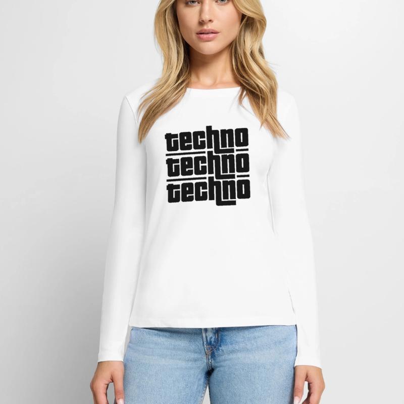 Techno Techno Techno Frauen Premium Bio Langarmshirt