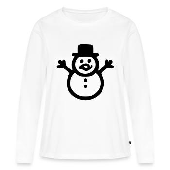 Bonhomme de Neige - T-shirt manches longues Premium bio Femme - blanc - Devant - Julia (174cm)