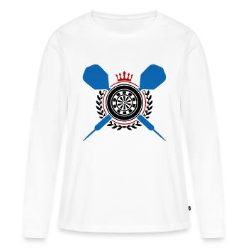 Fléchettes Fléchettes Fléchettes - T-shirt manches longues Premium bio Femme - blanc - Devant - Julia (174cm)