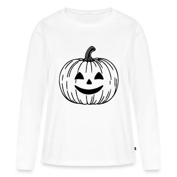 Citrouille - T-shirt manches longues Premium bio Femme - blanc - Devant - Julia (174cm)