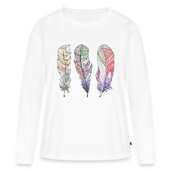 Stylo - T-shirt manches longues Premium bio Femme - blanc - Devant - Julia (174cm)
