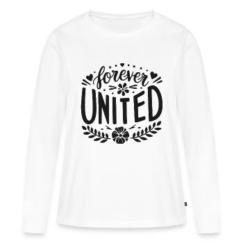 Für immer vereint - Frauen Premium Bio Langarmshirt - Weiß - Vorne - Julia (174cm)