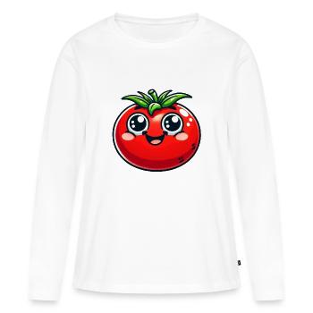 Tomate - T-shirt manches longues Premium bio Femme - blanc - Devant - Julia (174cm)
