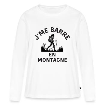Jme barre en montagnes - T-shirt manches longues Premium bio Femme - blanc - Devant - Julia (174cm)