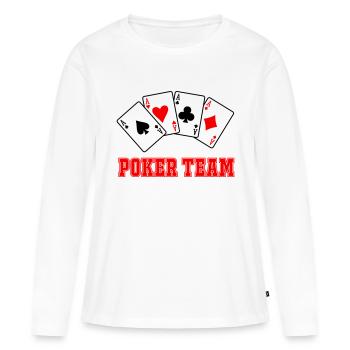 Poker Team - Frauen Premium Bio Langarmshirt - Weiß - Vorne - Julia (174cm)