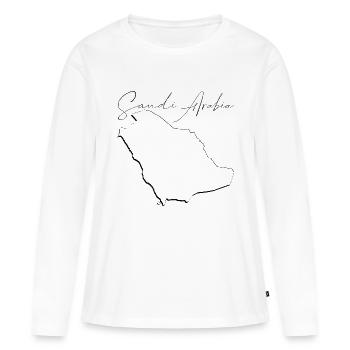 Carte de l’Arabie Saoudite en tant que contour EN - T-shirt manches longues Premium bio Femme - blanc - Devant - Julia (174cm)