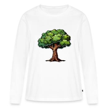 Arbre - T-shirt manches longues Premium bio Femme - blanc - Devant - Julia (174cm)