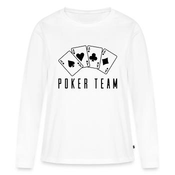 Équipe de poker 1 - T-shirt manches longues Premium bio Femme - blanc - Devant - Julia (174cm)