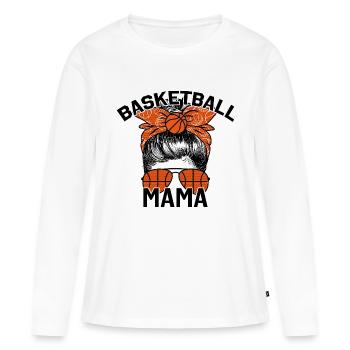 Maman basketteuse - T-shirt manches longues Premium bio Femme - blanc - Devant - Julia (174cm)
