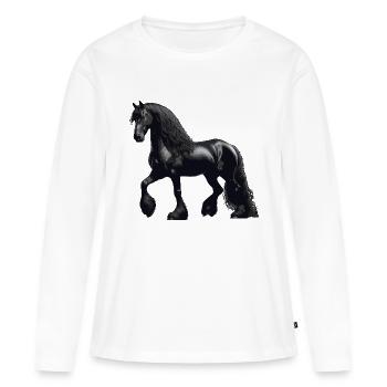 Friesian horse show - Women's Premium Organic Long Sleeve Shirt - white - Front - Julia (174cm)