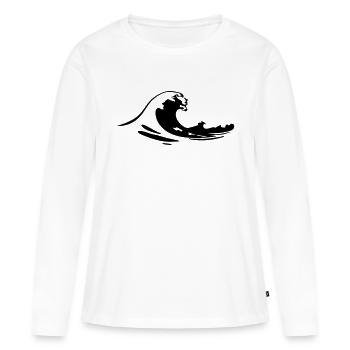 surf - T-shirt manches longues Premium bio Femme - blanc - Devant - Julia (174cm)